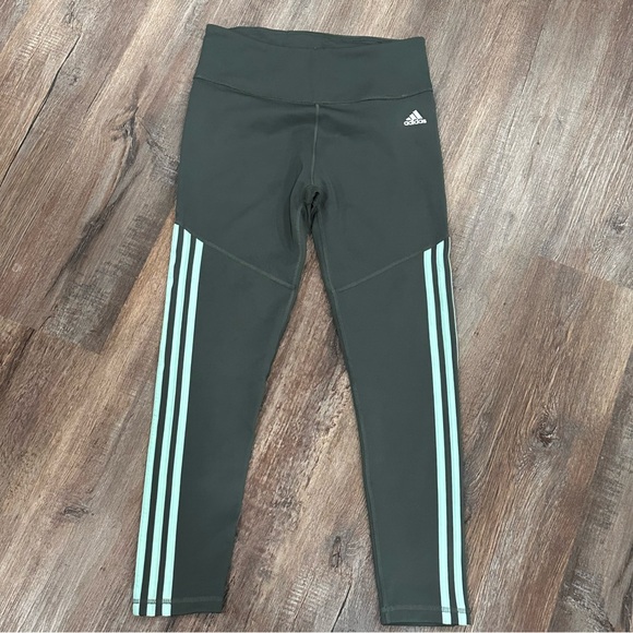 Adidas Climalite green pants leggings Medium - Picture 2 of 4